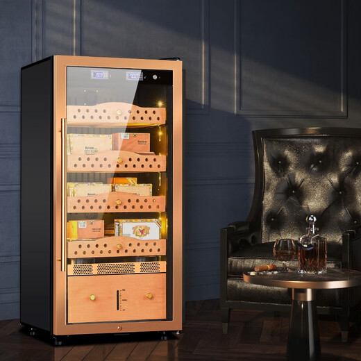 Partagas Constant Temperature and Humidity Humidor Cabinet Home Temperature and Humidity Control Humidification Cabinet Purification and Ammonia Removal for Eggplant Raising Spanish Cedar Wooden Box Raising Naked 1260MM High/Black 191L