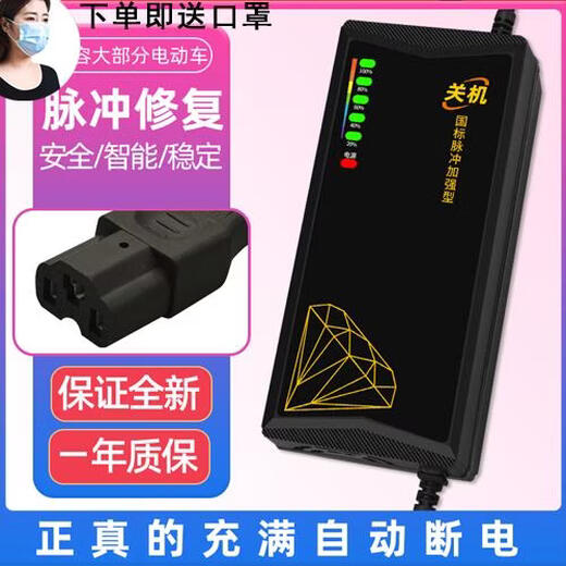 Automatic power-off and shutdown electric two- and three-wheeler universal battery charger 48V12AH60V20A72V32A45a flagship automatic shutdown pulse 96V20A universal T hole
