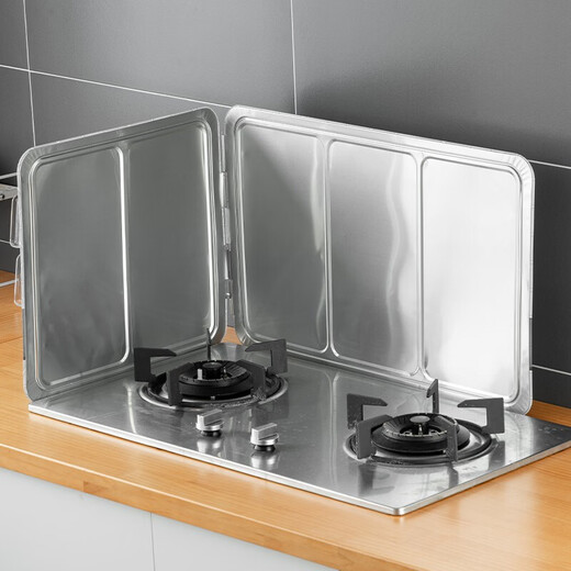 Home Story (KATEI STORY) Japanese kitchen oil baffle for cooking, anti-oil splash, heat insulation, gas stove integrated stove, high temperature resistance, aluminum foil heat insulation baffle, thickened version, double-sided