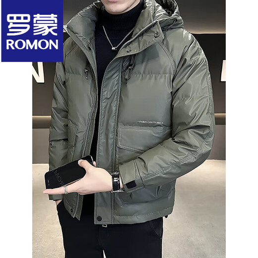 ROMON белый утиный пух, теплый и легкий пуховик, мужское зимнее пальто, короткая утепленная куртка, мужская новинка 2025 года, темно-бордовый M