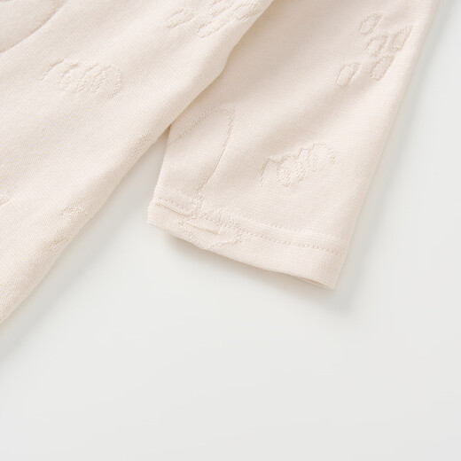 Tongtai (TONGTAI) baby jumpsuit summer thin pure cotton newborn cute clothes baby outing jacquard rompers apricot 59cm