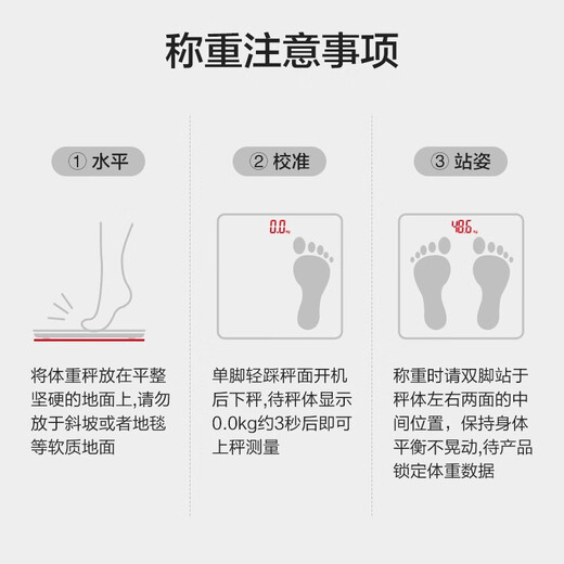 Xiangshan Weightskala Elektronische Skala menschlicher Körper Haushalt genaue Weightskala Hochgenauige menschliche Körperskala Gesundheitsskala Weiß [Batteriemodell] Geschenk