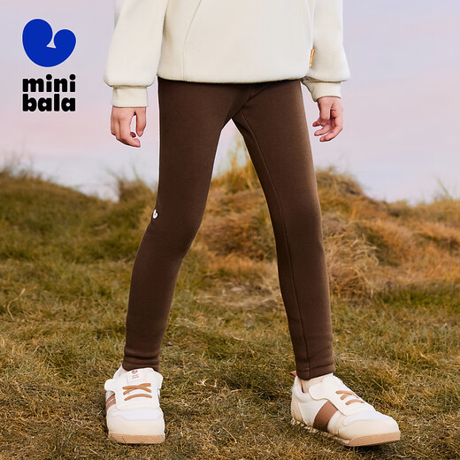 Mini Bala mini parent-child parent-child wear girls pants autumn and winter high waist leggings coffee 50800 90