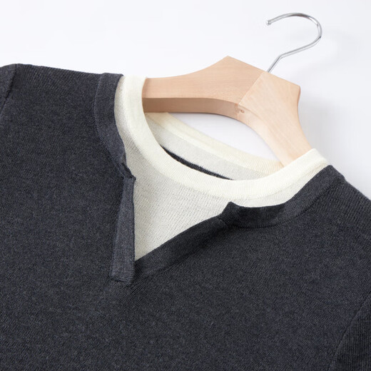 XIRAN 2025 Autumn and Winter New Fake Two-Piece Simple, Versatile, Slim, Slim and Temperament Commuting Sweater for Women, Gray, One Size