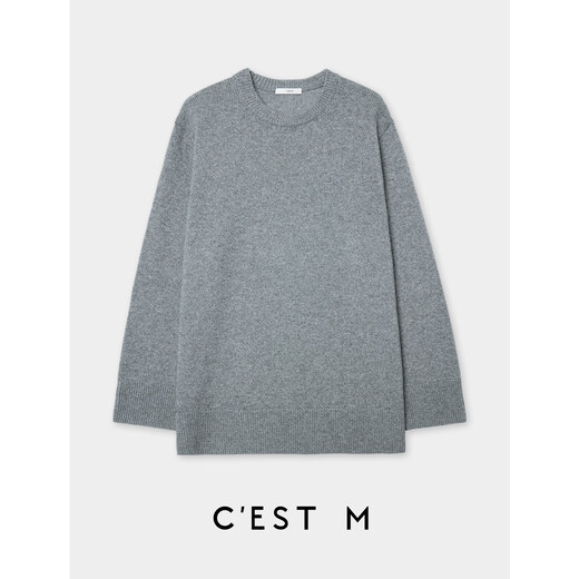 C EST M丨Customized cashmere wool ROW relaxed and lazy large-profile homeless sweater ROW classic gray XS in stock