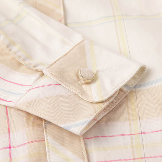 HAZZYS children's clothing girls' shirt 2026 Spring College Lapel Temperament Long Sleeve Top Gray Khaki 165