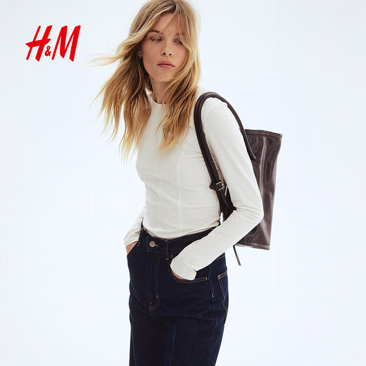 H&M 2026 new spring women's long-sleeved sweater 1322858 black S 160/88