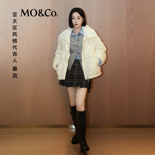 MO&Co. Qin Lan's same style goose down jacket, light and warm roaming series, Moanke off-white XS /155