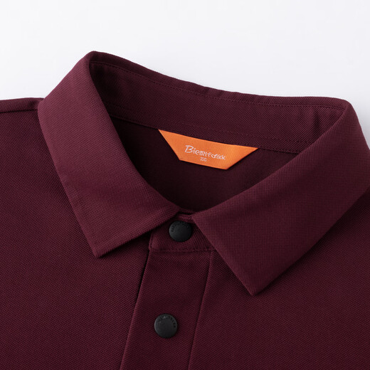 Biyinlefen anti-wrinkle and dry autumn men's casual multi-color business commuting long-sleeved POLO shirt can be used as a base layer 21 dark red XL 110