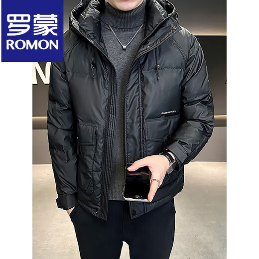 ROMON белый утиный пух, теплый и легкий пуховик, мужское зимнее пальто, короткая утепленная куртка, мужская новинка 2025 года, темно-бордовый M