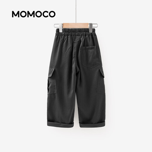 Mami Maka (MOMOCO) children's clothing boys' pants 2026 spring style medium and large children's trendy casual pants dark gray 90