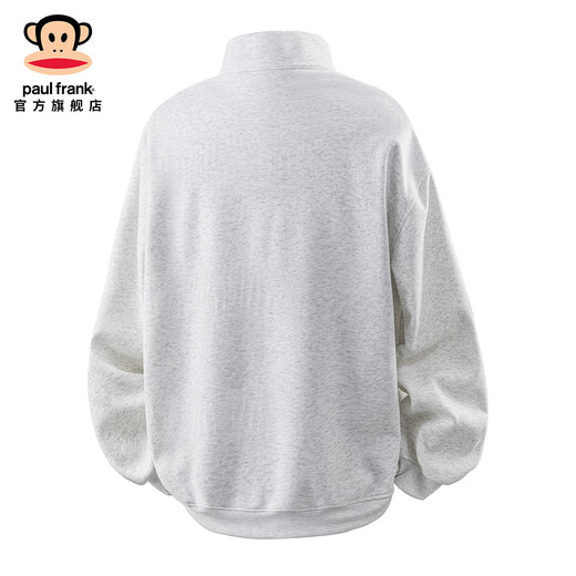 Big Mouth Monkey (paul frank) American contrasting color stand-up collar cardigan sweatshirt for men spring and autumn new fashion brand loose casual versatile comfortable sports top white floral gray spring new product M recommended 90-110Jin Jin equals 0.5 kg