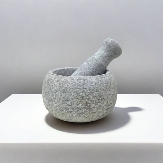 Fantasy household stone mortar natural bluestone garlic mortar garlic grinder garlic small rural old stone mortar old-fashioned garlic mortar bluestone round bowl large model set