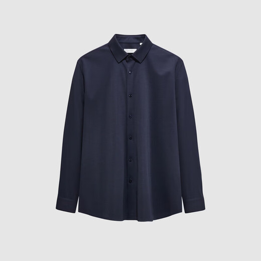Jiumuwang shirt men's 26 spring new quality wool series tops, the same style as the mall, slim version + dark night black + FS1610122 43 (180/104B)