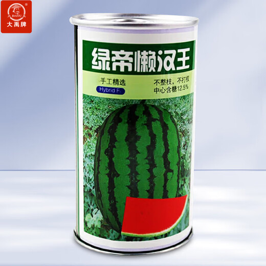 Dayu Lazy Man Watermelon Seed Seedlings Extra Large Suitable for Early Maturing Lazy People in the South 8424 Kirin Melon Meidu Seedless Fruits and Vegetables Green Emperor Lazy Man King Watermelon Seeds 50g canned