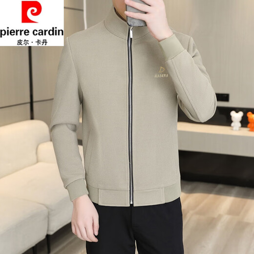 皮尔卡丹（pierre cardin）外套男春秋季潮流男士休闲夹克2024新款青年秋季风衣翻领上衣 卡其色:695 2XL :约135-150斤