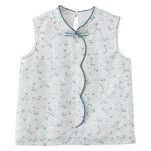 Hacikis hacikis children's clothing 25 summer new children's vest cheongsam collar new Chinese tops girls sleeveless shirts for middle and large children