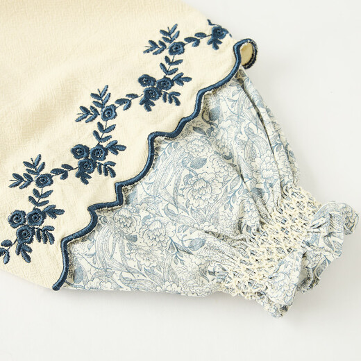 Royal Tongyuan Girls' Fashion Stitched Embroidered Babydoll Shirt Spring and Autumn Style Apricot 140