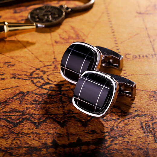 KFLK French shirt cufflinks men's light luxury custom shirt black business cufflinks cufflinks Cufflinks F827