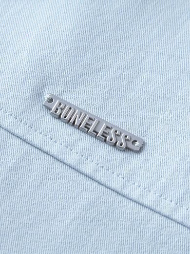 BONELESS Harrington detachable collar jacket basic versatile loose metal iron brand washed simple lapel jacket light blue S