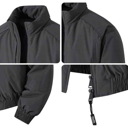 Mark Huafei Men's Autumn and Winter Cotton Clothes American Stand Collar Coldproof Jackets for Men 2026 New Thickened Warm Trendy Loose Cotton Clothes for Men