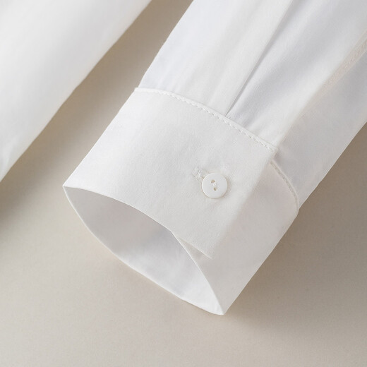 Yinman pure cotton white shirt Yinman 26 spring embroidered lace hem temperament commuter long-sleeved shirt women's white M