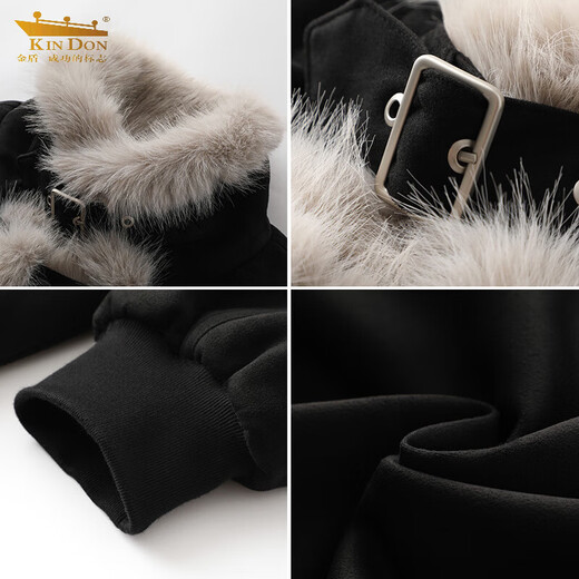 Mountain-carved fur collar plus velvet cotton-padded jacket for men in winter with a handsome design, a warm cotton feel, a loose and thickened jacket, gray M (recommended 95-110 Jin Jin is equal to 0.5 kg)