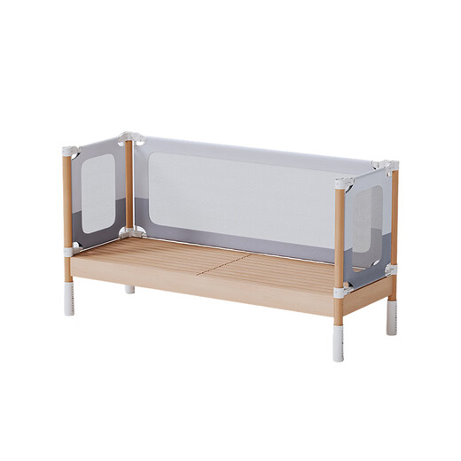 BARTOMOON beech spliced bed crib solid wood children's bed widened children's bedside bed heightened guardrails can be lifted and removed and washed Single bed (three-sided guardrails) + 6cm removable and washable coconut palm mattress 200*60CM three-sided guardrails can be lifted and removed and washed All beech