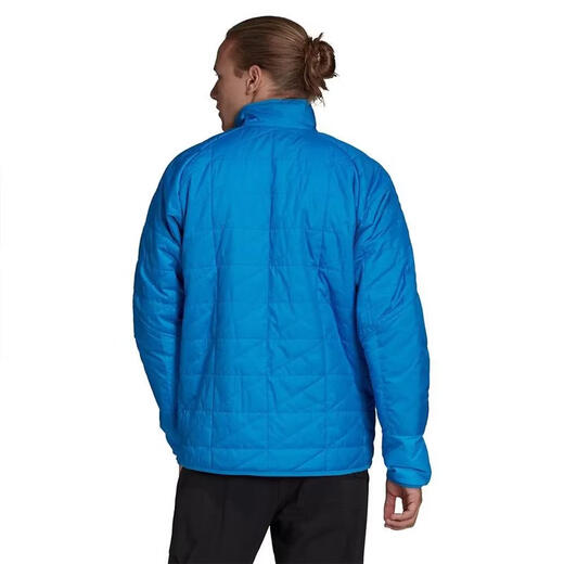 Adidas Men's Outdoor Jacket Warm, Windproof and Waterproof Compressible Blue High Collar Full Zipper Elastic Cuffs 26 New Shock Blue One Size | M
