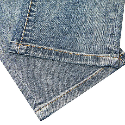 ORRDT Aulindenton luxury men's jeans 26 spring personalized printed micro-elastic casual trousers denim blue 29