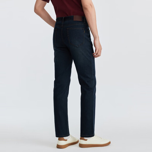 Jiumuwang Jeans Men's 26 Spring New 3A Antibacterial High Elastic Pants Shopping Mall Same Style Slim Version + Badge Blue + DP5640112 33 Sizes 175/84A (2.55) Foot 85cm