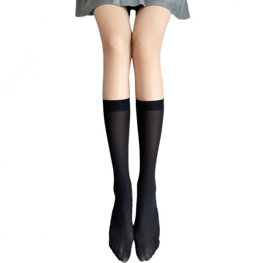Black socks women's socks spring and autumn goose down long tube knee-high jk calf socks non-falling pressure Japanese sweet black mid-calf socks one size
