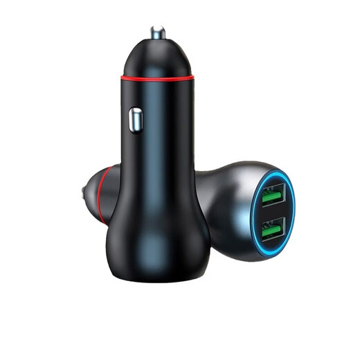 New car charger dual usb multifunctional 100w fast charge 65w flash charge one to two cigarette lighter 66w car charger 65W+30W+ line space gray