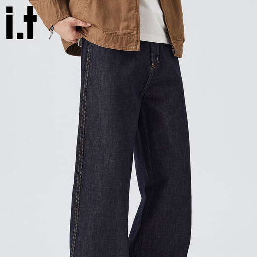 CHOCOOLATE it men's American distressed washed workwear trendy brand jeans for men 2026 spring retro loose straight pants for men dark blue counter quality 32 recommended 135-150 Jin Jin equals 0.5 kg