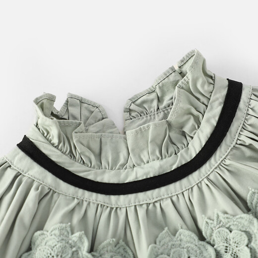 Royal Tongyuan Girls' Fashion French Flower Baby Sweater Spring and Autumn Blue 140