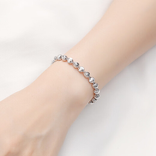 TTMIX platinum cat eye bracelet PT950 fashion queen temperament platinum hand ornament turned bead chain 7.7-7.9g 17cm thick 5.4mm