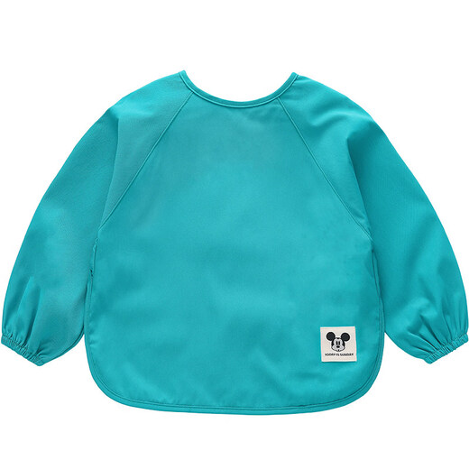 Baby smock, children's long-sleeved waterproof reverse dressing, baby eating bib, solid color anti-fouling protective clothing, painting, rose red (sleeveless model with high elastic snap buttons) 90 (recommended 70-90CM)