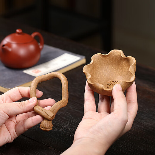 Hidden Pot Tianxia Zisha Tea Strainer Tea Set Accessories Tea Making Artifact Tea Filter Creative Handmade Tea Filter Tea Separator Integrated Tea Strainer Qinghe Tea Strainer