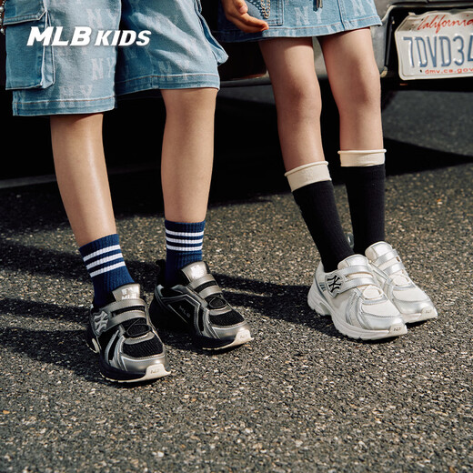 MLB Children's Official Breathable Street Trendy Sports Shoes for Boys and Girls TRACK RUNNER Focus Shoes 26 Spring and Summer New Style Black 29.5 Size