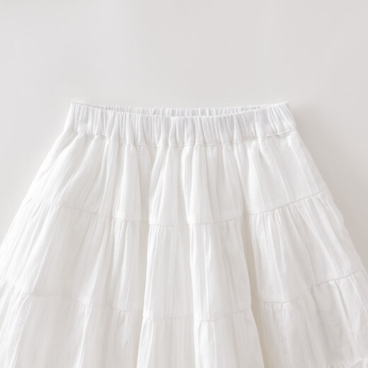 MARC&JANIE Marc Jenny pastoral girl girls pure cotton ruffle skirt 2026 spring new style 560167 off-white - lined 110 (recommended height 101-110cm)
