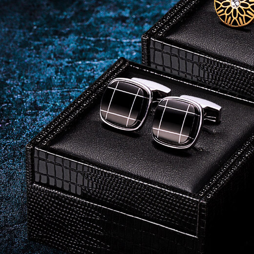 KFLK French shirt cufflinks men's light luxury custom shirt black business cufflinks cufflinks Cufflinks F827