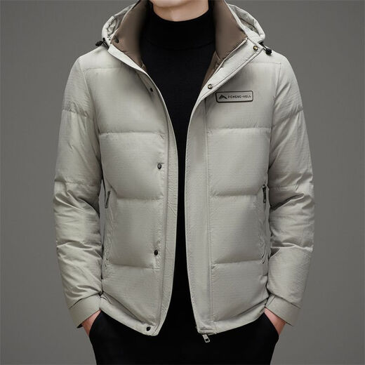 海澜之家（HLA）冬季中老年羽绒服男士加厚中长款中年爸爸派克老人冬装夹克外套潮 卡其色 3XL 190