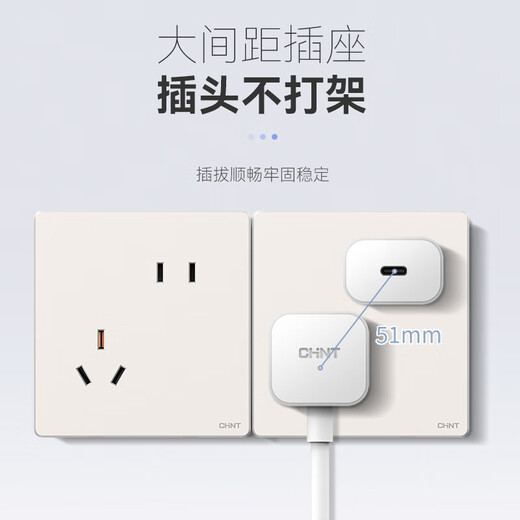 Chint (CHNT) switch socket panel type 86 concealed household five-hole socket whole house package frameless large board network socket wall panel NEW6TS autumn leaf yellow positive five-hole socket