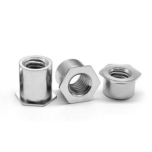 CLCEY through hole pressure riveting stud stainless steel nut column flat head hexagonal internal thread fastener SOS screw extension column 3 points 5M3-92000 bottom holes 5 points 4