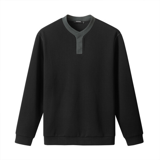 Q ZHIHE New Chinese Style Stand Collar Contrast Color Half Cardigan Sweater Men's 2026 Spring Trendy Casual Pullover Knitted Bottoming Shirt Top 01A Black S