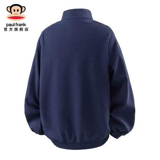 Big Mouth Monkey (paul frank) American contrasting color stand-up collar cardigan sweatshirt for men spring and autumn new fashion brand loose casual versatile comfortable sports top white floral gray spring new product M recommended 90-110Jin Jin equals 0.5 kg