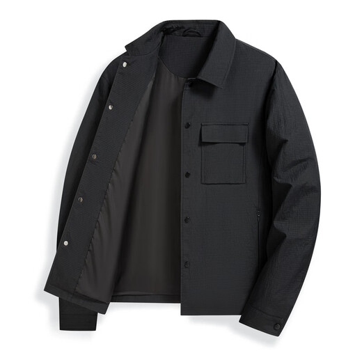 Snow Flying 26 Spring and Summer New Men's Jacket Business Basic Lapel Jacket Snap Button Commuting Comfortable Versatile Casual Black|8056 M/170/88A