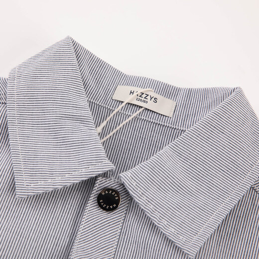 HAZZYS children's clothing boys' shirts 2026 spring new woven thin denim casual long-sleeved tops blue and white stripes 165