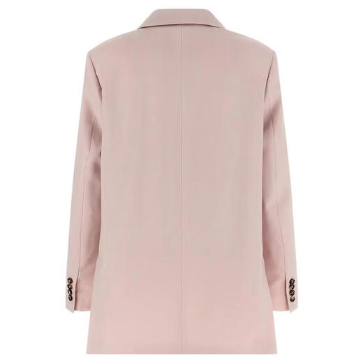 MAX MARA Women's Jacket Warm Anti-wrinkle Blended Commuting Work Jacket Simple Pink One Size |44