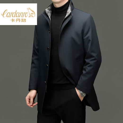 CARDANRO luxury brand high-end jacket men's 2026 autumn and winter new style young and middle-aged removable lining sheep wool windbreaker dark khaki color 3XL 190 175-185Jin Jin equals 0.5 kg